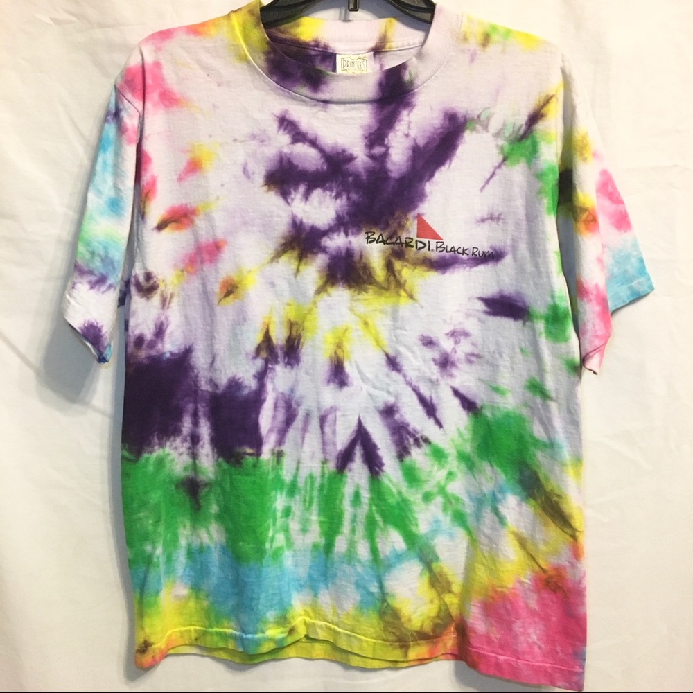 1990 VTG Bacardi Rum Tye Dye t-shirt CLASSIC
